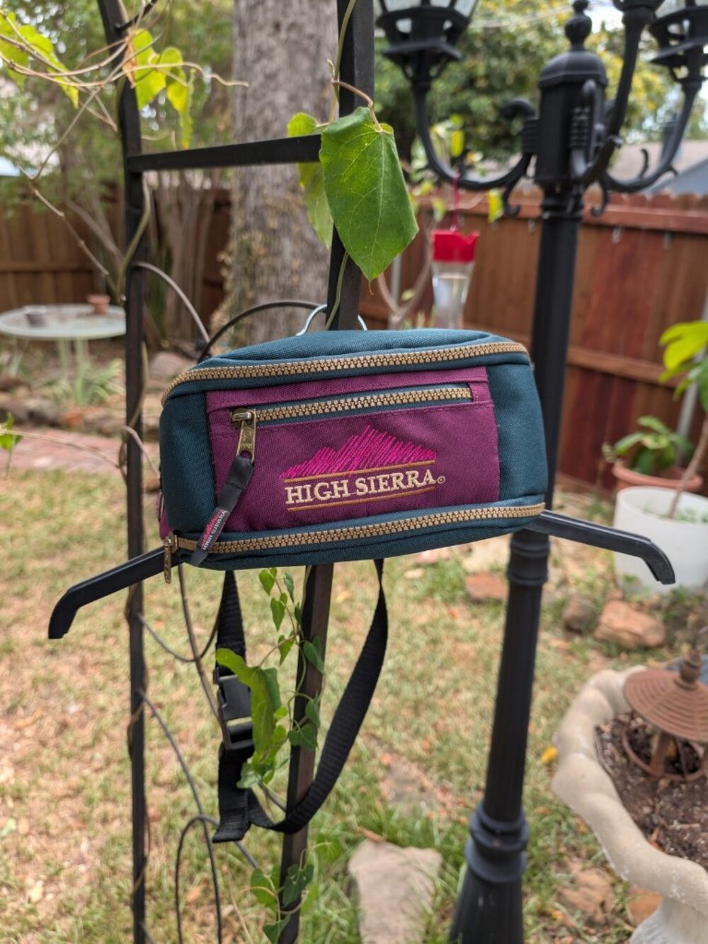 Vintage High Sierra Fanny Pack Teal Maroon Colorblock 90s Gorpcore
